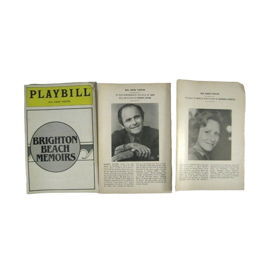 Neil Simon Brighton Beach Memoirs Playbill 1984 Theatre Barbara Tarbuck Levine